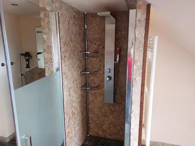 Ein Badezimmer in der Unterkunft Waldquelle