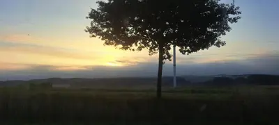 Blick auf den Sonnenuntergang/Sonnenaufgang von der Ferienwohnung aus oder aus der Nähe