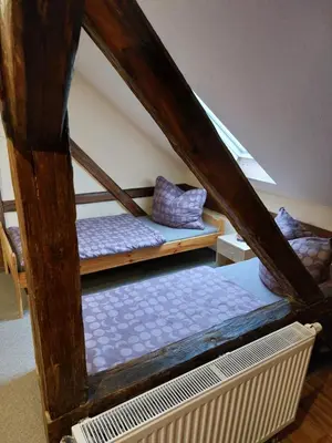 Ein Bett oder Betten in einem Zimmer der Unterkunft Waldquelle Plauen