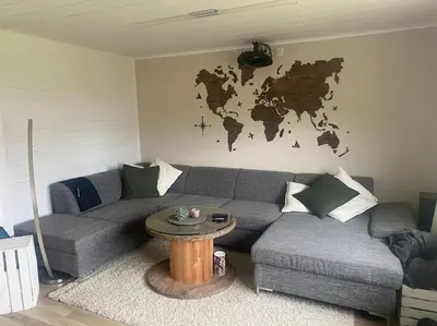 Ein Sitzbereich in der Unterkunft Kinofeeling im Reihenhaus mit schönem Garten