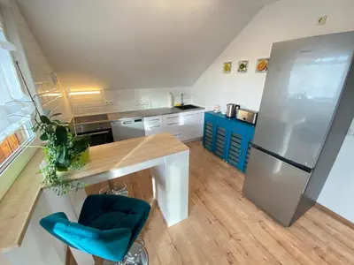 Küche/Küchenzeile in der Unterkunft Ferienwohnung Fuchs