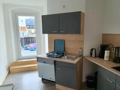 Küche/Küchenzeile in der Unterkunft Kleiner Saal