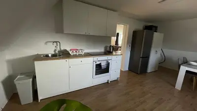 Küche/Küchenzeile in der Unterkunft Modernes Apartment Schwarzenfeld