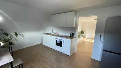 Küche/Küchenzeile in der Unterkunft Modernes Apartment Schwarzenfeld