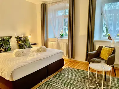 Ein Bett oder Betten in einem Zimmer der Unterkunft VOH SUPER EXKLUSIVES LOFT, ZENTRAL, Smart-TV, Parkplatz