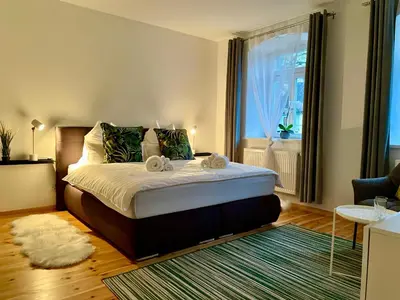 Ein Bett oder Betten in einem Zimmer der Unterkunft VOH SUPER EXKLUSIVES LOFT, ZENTRAL, Smart-TV, Parkplatz