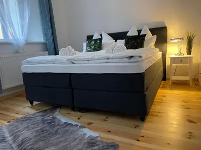 Ein Bett oder Betten in einem Zimmer der Unterkunft VOH SUPER EXKLUSIVES LOFT, ZENTRAL, Smart-TV, Parkplatz