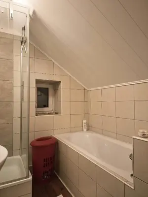 Ein Badezimmer in der Unterkunft Gemütliches Apartment am Gottesberg