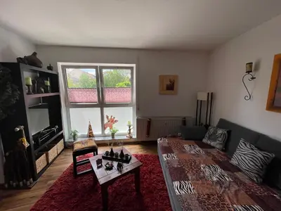 Ein Sitzbereich in der Unterkunft Möblierte Wohnung für Geschäftsreisen/Ferienwohnung Plauen Stadtmitte