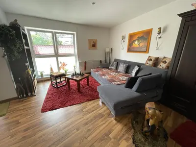 Ein Sitzbereich in der Unterkunft Möblierte Wohnung für Geschäftsreisen/Ferienwohnung Plauen Stadtmitte