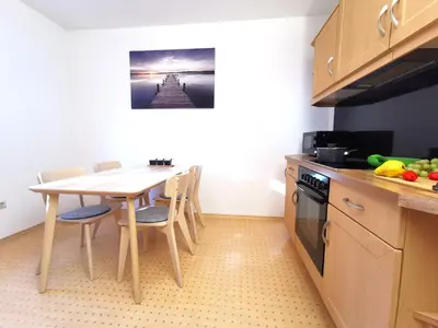 Küche/Küchenzeile in der Unterkunft Ferienwohnung 