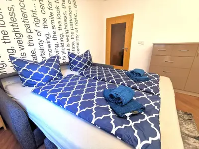 Ein Bett oder Betten in einem Zimmer der Unterkunft Ferienwohnung 