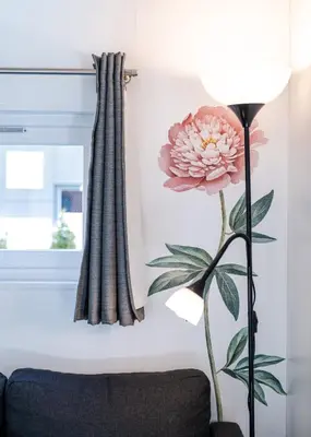 Ein Sitzbereich in der Unterkunft Mobilheim am Murner See - private Sauna + privater Badezuber