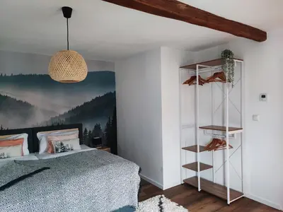Ein Bett oder Betten in einem Zimmer der Unterkunft Elias im Landhausstil