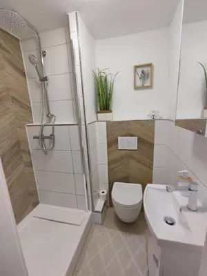 Ein Badezimmer in der Unterkunft Elias im Landhausstil