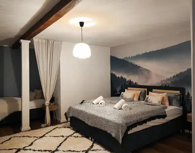 Ein Bett oder Betten in einem Zimmer der Unterkunft Elias im Landhausstil
