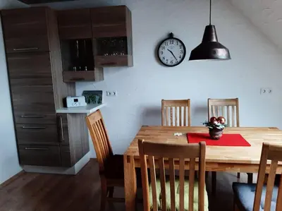 Küche/Küchenzeile in der Unterkunft Ferienwohnung am Steinwald