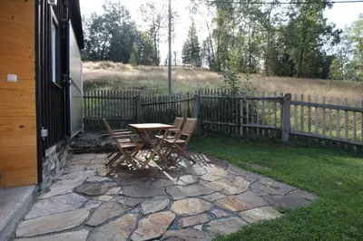 Ein Garten an der Unterkunft Ferienhaushälfte Gösselberg Anno Dazumal