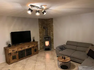 Ein Sitzbereich in der Unterkunft Ferienwohnung Körber