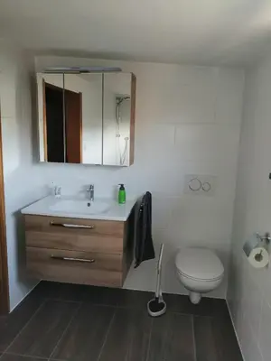 Ein Badezimmer in der Unterkunft Ferienwohnung Saaleblick