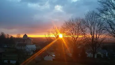 Blick auf den Sonnenuntergang/Sonnenaufgang von des Bed & Breakfasts aus oder aus der Nähe