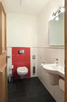 Ein Badezimmer in der Unterkunft Hotel Garni Schloß Schönberg