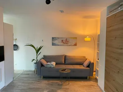 Ein Sitzbereich in der Unterkunft Ferienwohnung Sternenhimmel