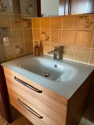 Ein Badezimmer in der Unterkunft Ferienwohnung Sternenhimmel