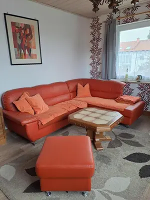 Ein Sitzbereich in der Unterkunft Keller´s Ferienwohnung an der Saale