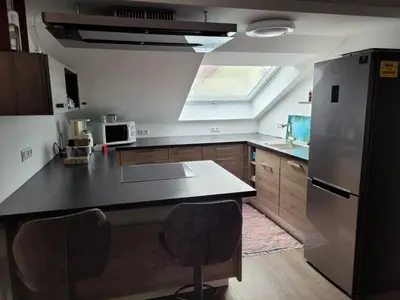 Küche/Küchenzeile in der Unterkunft Ferienwohnung Schärl