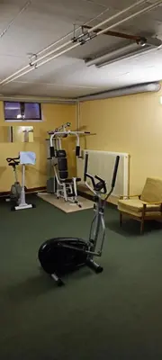 Das Fitnesscenter und/oder die Fitnesseinrichtungen in der Unterkunft Landhotel Jägerhof Ferienwohnung