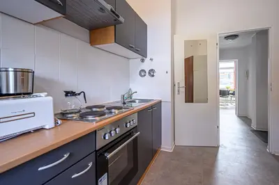 Küche/Küchenzeile in der Unterkunft Kleine, ruhig gelegene Ferienwohnung in Plauen