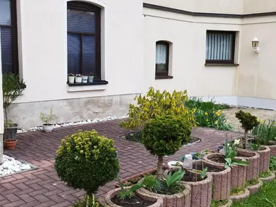 Ein Garten an der Unterkunft Pension Stöß