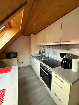 Küche/Küchenzeile in der Unterkunft Ferienwohnung Hänel