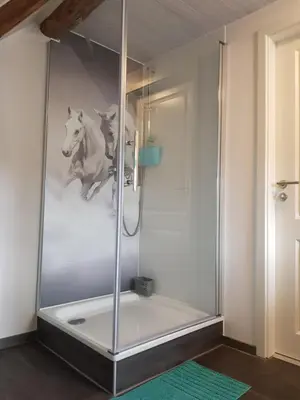 Ein Badezimmer in der Unterkunft Monteur Ranch