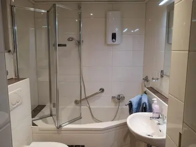Ein Badezimmer in der Unterkunft Ruhig gelegenes Ferienhaus
