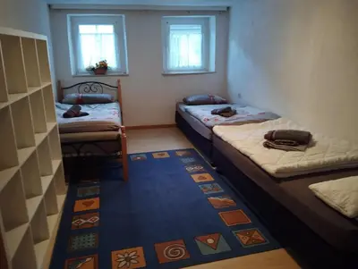 Ein Bett oder Betten in einem Zimmer der Unterkunft Monteurhaus Mühlbach :-)