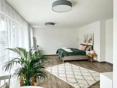 Ein Sitzbereich in der Unterkunft Sali Homes AM1 Elegant and Stylish Retreat in Heart of Bayreuth, Close to River