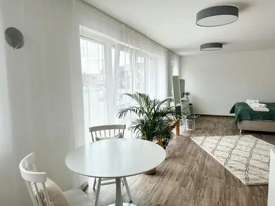 Ein Sitzbereich in der Unterkunft Sali Homes AM1 Elegant and Stylish Retreat in Heart of Bayreuth, Close to River